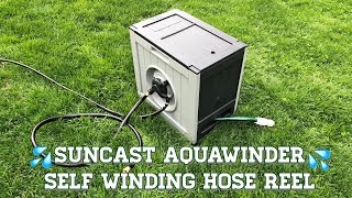 Suncast Aquawinder  Auto Winding Hose Reel  addition to my off the grid garden [upl. by Peer937]