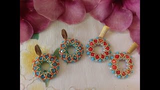 Tutorial de aretes elegantes circular en cristal tipo dona Muy fácil [upl. by Henarat]