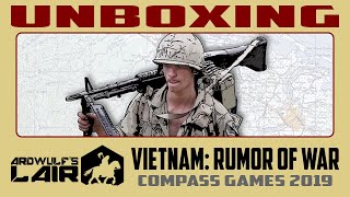 Unboxing Vietnam Rumor of War Compass Games 2019 [upl. by Annibo657]