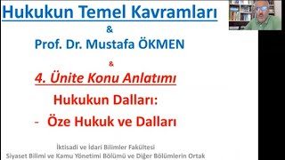 HUKUKUN TEMEL KAVRAMLARI 4 Ünite Konu Anlatımı Ders Videosu Prof Dr Mustafa ÖKMEN [upl. by Yorle165]