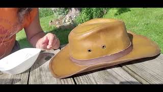 How to apply oilskin treatment to an old hat [upl. by Arathorn]