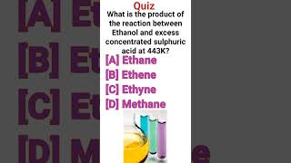 reaction bw Ethanol amp excess conc sulphuric acid at 443KEthaneEtheneEthyneMethaneChemistry [upl. by Yatnoj]