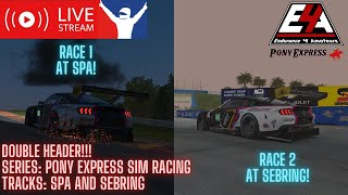 Double Header at Spa amp Sebring in the Pony Express Sim Racing GT3 League on iRacing [upl. by Averill788]