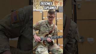 Army Band Guitarist explaining Tritones on guitar guitarlessons army prs musictheory intervals [upl. by Barcellona]