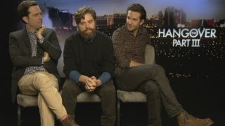 The Hangover Part III Interview with the Wolfpack Bradley Cooper Zach Galifianakis and Ed Helms [upl. by Dlorad]