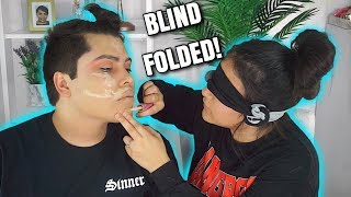 DOING A STRANGERS MAKEUP Blind Folded [upl. by Cleland]