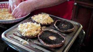 VITOS ITALIAN CUCINA  PORTOBELLO STUFFED MUSHROOMS wRecipe [upl. by Ariahaj]