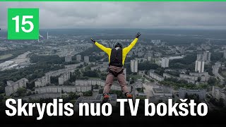 Pirmą kartą Lietuvoje įvyko BASE šuoliai su parašiutu nuo Vilniaus TV bokšto [upl. by Salina157]