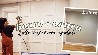 DIY BOARD  BATTEN ACCENT WALL  Finally Updating Our Dining Room [upl. by Lhamaj]