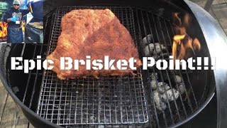 How to cook Beef Brisket Point Smoking Brisket on a Weber Kettle [upl. by Eila679]