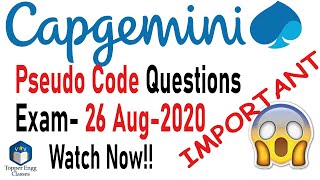 Pseudo Code asked on 26th August 2020  Capgemini Pseudo Code [upl. by Akit145]