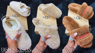 UGG SLIDES amp SLIPPERS UNBOXING REVIEW amp TRY ON  FT MAXI CURLY COZETTA amp PLUSHY STYLES UGG SEASON [upl. by Acisseg]