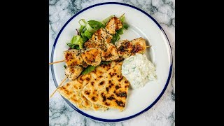 Oregano Chicken Breast Skewers and Pita with Tzatziki [upl. by Bacchus616]