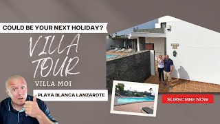 Can you see yourself in this place  Villa Moi Playa Blanca Lanzarote Lucy shows Mr TravelON around [upl. by Nnaxor]