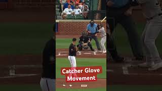 Catcher glove movement  catcher life  how to receive a baseball properly [upl. by Maxantia]