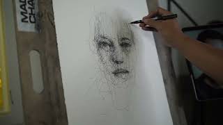 SCRIBBLING A PORTRAIT WITH A PEN TUTORIAL [upl. by Geesey]