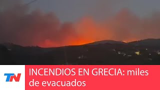 GRECIA I Miles de evacuados por incendios que azotan el país [upl. by Gibe]