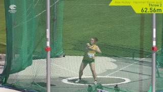 Australia at Bydgoszcz2016 Alex Hulley qualifys for hammer throw final with 6256m [upl. by Inalawi702]