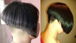 Fabulous and gorgeous ladies half shaved undercut short nape bob haircuts and hairstyle 20242025 [upl. by Ermentrude]