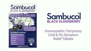 Sambucol Cold and Flu Relief Tablets Homeopathic Cold Medicine Nasal amp Sinus Congestion Relief U [upl. by Adnhoj]