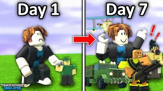 I Spent a Week in Roblox Tower Defense Simulator [upl. by Dnallor]