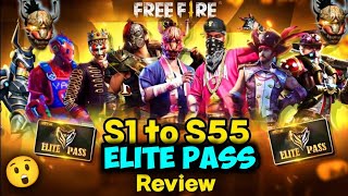 All Elite Pass Bundle Review In Free Fire  Season 1 To Season 55 Elite Pass Bundle Review Free Fire [upl. by Olethea]