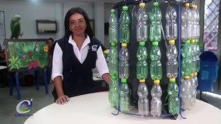 ARTECO 12 COMO HACER UNA CANECA DE BASURA CON BOTELLAS PET [upl. by Imis]