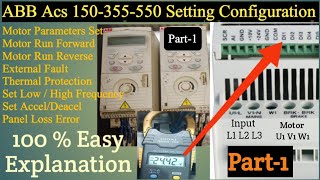 ABB Acs150 Basic Setting How to set abb VFD Basic setting of abb VFD abb VFD abb 150 [upl. by Bose]