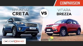 Hyundai Creta vs Maruti Suzuki Vitara Brezza  Comparison Review [upl. by Coray937]