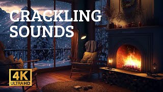 Cozy Winter Ambience with Crackling Fireplace Sounds Snowfall amp Smooth Sounds for Relax amp Sleep [upl. by Razid]