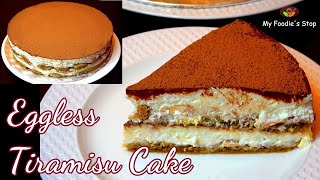 NoBake Tiramisu Cake  Eggless Tiramisu Cake  Simple amp Easy Dessert  NoBake Dessert [upl. by Esyahc]