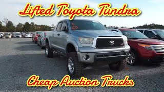 Lifted Toyota Tundra Cheap at Auction Police Car Copart Walk Around [upl. by Atoiyanap]