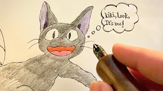 ASMR Drawing Gigi from Kikis Delivery Service [upl. by Anitsirk]