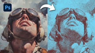 Tuto Photoshop  Halftone Effect Vintage  Fr [upl. by Bever659]