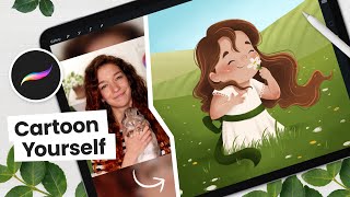 How To Cartoon Yourself Flower Field Edition • Digital Art Tutorial [upl. by Oreves]