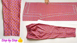 Step by Step Pant Trouser Cutting and stitching  Very Easy Pant Trouser Cutting and stitching [upl. by Saffren140]