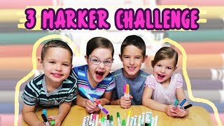 🎨3 Marker Challenge😂 [upl. by Lorain]