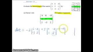 Determinant by Laplace Expansion an example [upl. by Prevot]