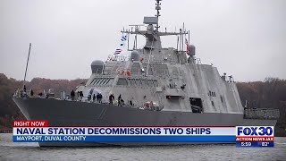 Naval Station Mayport decommissions two ships  Action News Jax [upl. by Terra]