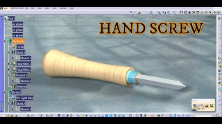 HAND SCREW In Catia  Catia Tutorial  New Catia Tutorial  Catia v5R20 ANSYS MATLAB  SOLID WORK [upl. by Eidna420]