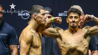 Aneson Gib elbows Tayler Holder across the face as they face off at the YouTube VS TikTok weigh in [upl. by Bertle]