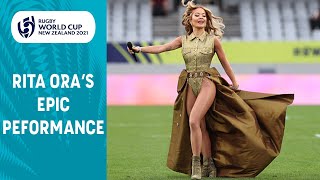 Rita Ora opens RWC2021 with an exclusive performance [upl. by Ciredec298]