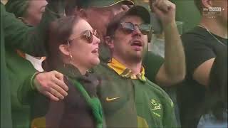 Springbok Test Centurion Eben Etsebets fiancée singing the South African anthem [upl. by Adnawot]