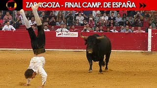 FINAL DEL CAMPEONATO DE ESPAÑA DE RECORTADORES CON TOROS 2017  ZARAGOZA 12102017 [upl. by Tu]