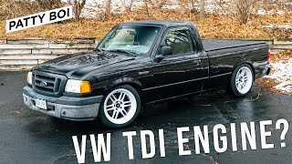 Unique Turbo Diesel Swapped Ford Ranger VW TDI Engine [upl. by Mast]