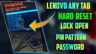 Lenovo Any Tab Hardreset  Lenovo Any Phone Lock Open  PIN PATTERN PASSWORD REMOVE [upl. by Zzahc957]