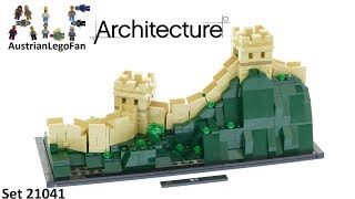 Lego Architecture 21041 Great Wall of China  Lego Speed Build Review [upl. by Eldnar]