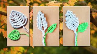 3 Macrame Leaf Patterns DIY [upl. by Shanleigh]