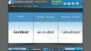 Trisyllabic Words  English Language Lab [upl. by Eerb]