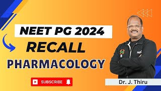 NEET PG Recall 2024  Pharmacology  Dr J Thiru [upl. by Ytsirhk327]